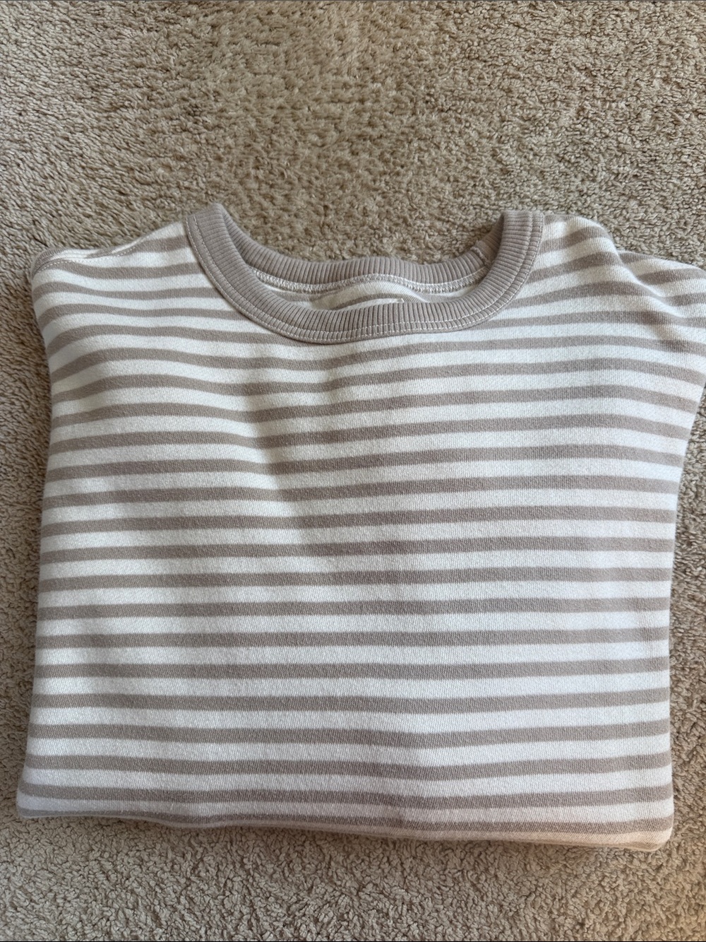 Aerie Go To Sweatshirt - Taupe & White